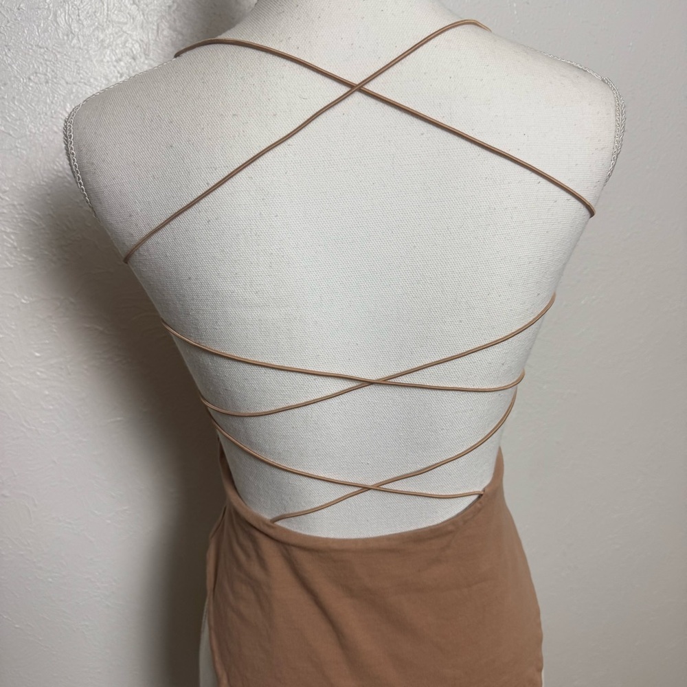 Tiger Mist Tan Strappy Bodysuit